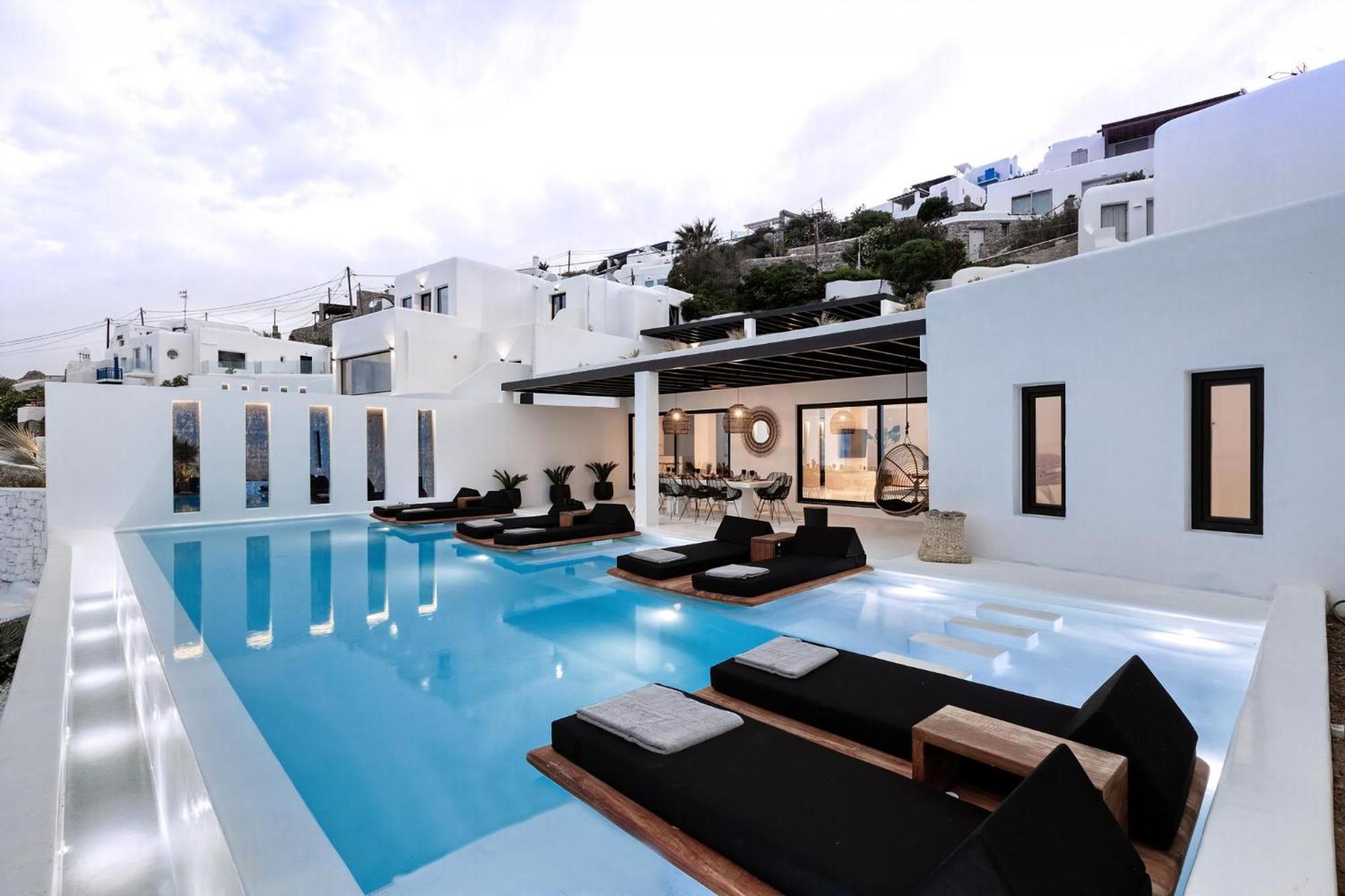 Villa Exquisite Mykonos 6 Bedrooms Hephaestus Ii Infinity Pool Outdoor Jacuzzi Psarou (Mykonos)